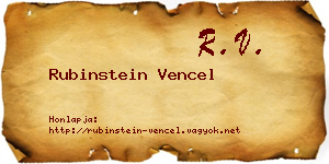 Rubinstein Vencel névjegykártya